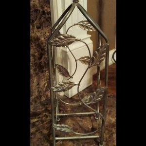Vintage Steel Wine Bottle Rack - 3 bottle capacity Silver Rare EVC!